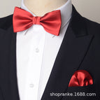 J328k [bud bow tie + pocket square] red glossy