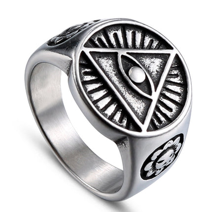 European and American Popular Jewelry Stainless Steel Ring Space Eye Ring Retro Trendy Male Stylish Punk Stainless Steel Ring
