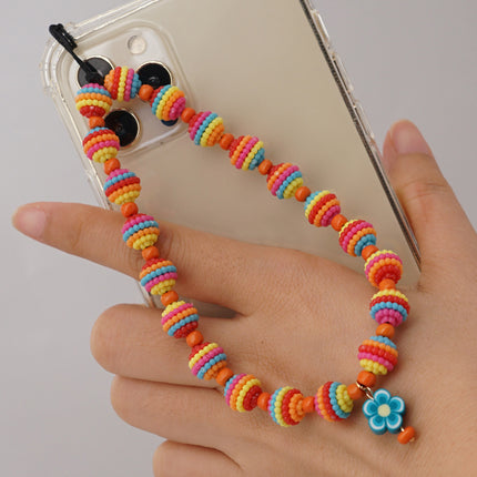 Factory direct supply handmade beaded mobile phone lanyard bluetooth speaker lanyard flashlight fan selfie stick U disk sling