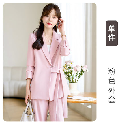 Beige Suit suit Women's 2024 New Autumn and Winter Professional Fashion Temperament Goddess Fan Fashion Personality Casual Suit