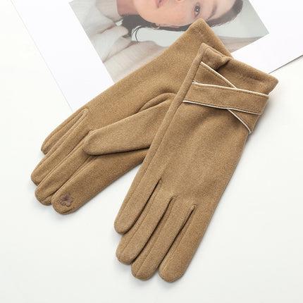 Women's Winter Gloves, German Velvet, Warm and Cold-Proof, Touch Screen for Cycling and Driving, Simple Outdoor Students, Cross-Border Touch Screen, Convenient