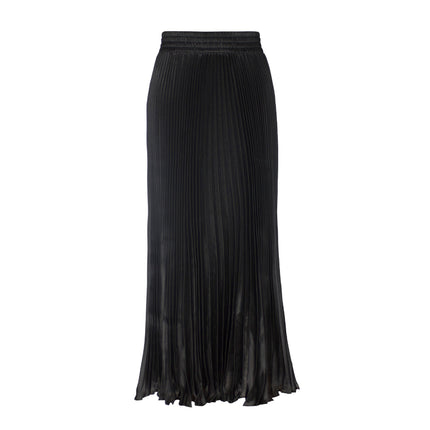 2025 new European and American foreign trade women's satin metallic luster pleated skirt long organ skirt long skirt skirt