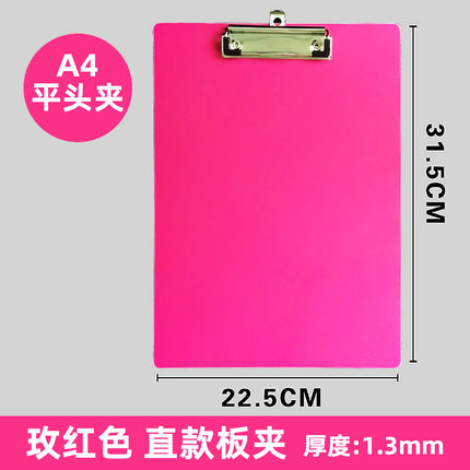 A4 Rose Red Data board clip writing pad paper Strong stationery folder contract bill pink writing pad
