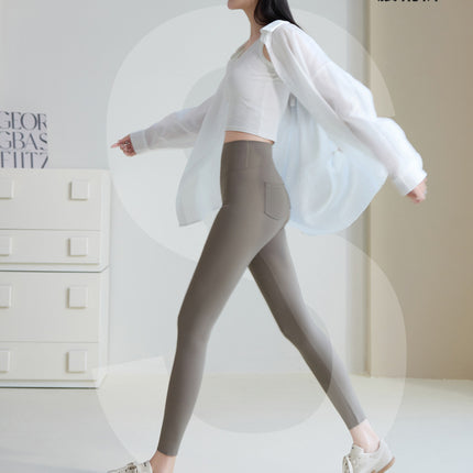 Pocket Shark Pants Women Spring Summer 2025 New High-Waisted Tummy Control Butt-Lifting Yoga Sports Slimming Butt-Lifting Leggings