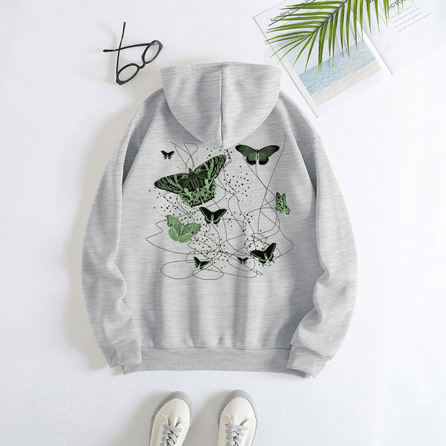 Fashion Joker Hoodie Back Butterfly Print