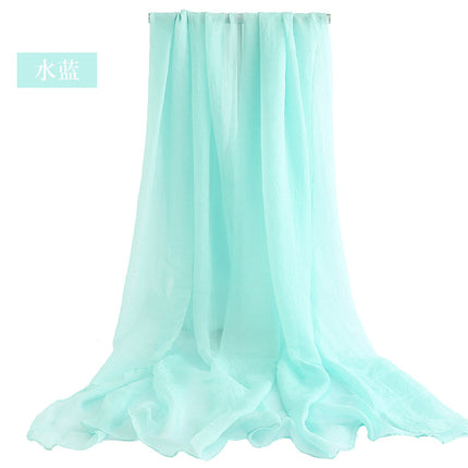 Candy Summer New Sun Protection Shawl Chiffon Imitation Silk Scarf Seaside Beach Towel Solid Color Silk Scarf Scarf Wholesale