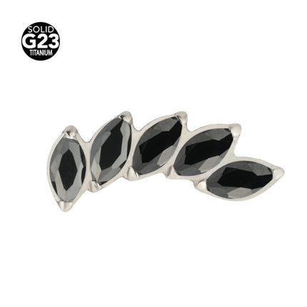 F-136 titanium alloy multicolor stitching zircon horse eye five zirconium earnail lip nail ear bone nail piercing jewelry wholesale