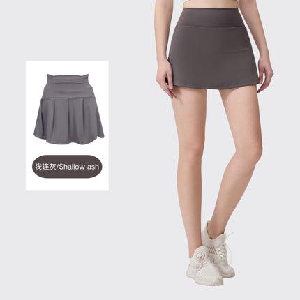 [in Stock] Ld Yoga Spring/Summer Short Skirt Anti-Exposure Fitness High-Waisted Sports Quick-Dry Training Tennis Pleated Skirt