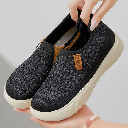 Shoes for Women, Versatile Spring Fly-Knit Breathable Non-Stinky Casual Shoes, Soft-Soled Sneakers, Mesh Breathable Single Shoes