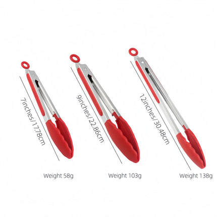 Cross-Border Silicone Clips, High Temperature Resistant Kitchen Anti-Scalding Barbecue Barbecue Clips, Food Clips, Household Stainless Steel Steak Clips