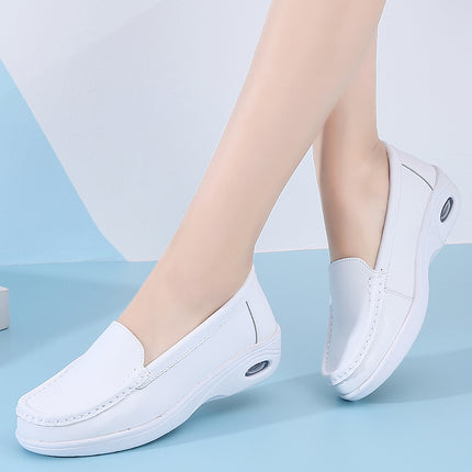 Shoes Women's Summer Spring and Autumn Air Cushion Soft Sole White Medical Shoes Thick Sole Increased Breathable Not Tired Feet