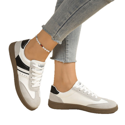 Foreign Trade Thick-Soled Moral Training Shoes for Women 2025 Spring and Summer New Breathable Sports White Shoes Flats-Soled Casual Sneakers Amazon