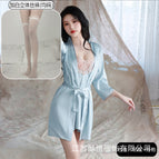 Lake blue suit + white three-dimensional stockings / M( 35-47.5kg )
