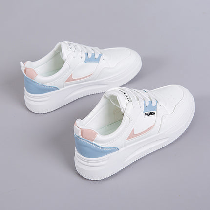 2026 Hot-Selling Spring and Autumn Lightweight White Sneakers with Leather Surface, Height-Increasing Soft Sole, Breathable Thick-Soled Sports Casual Shoes for Women