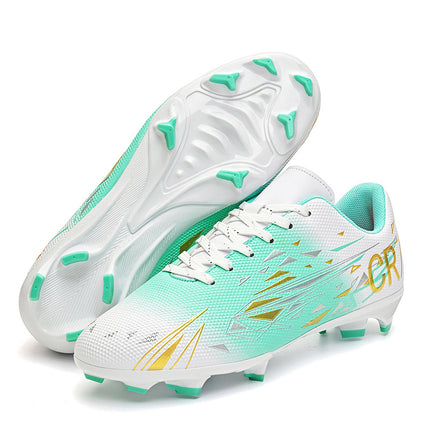 Cross-Border Cr7 Football Shoes Tf Broken Spikes Artificial Turf Ag Spike Leather Football Shoes for Men, Women, Kidsren, Teenagers and Students Training Shoes