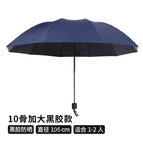 Navy blue [manual] 10-bone thickened rod windproof vinyl fair umbrella