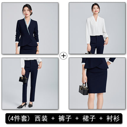 High-end Suit suit Women's Spring and Autumn High-end Temperament Professional Uniform Hotel Front Desk Tooling Beauty Salon Overalls