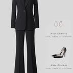 9307 black suit + wide leg pants / 4 XL