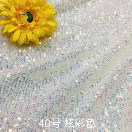 3mm straight sequins embroidered stretch mesh vertical embroidered beads fabric dress wedding dress stage clothing fabric wholesale