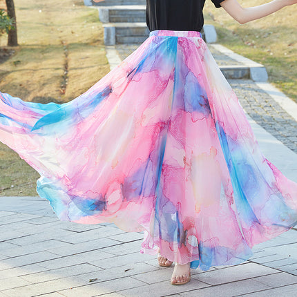 European and American Printed Skirt for Women Amazon 2025 Summer New Casual Seaside Vacation Long Skirt Skirt