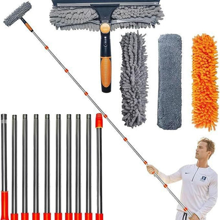 Cross-Border 2-in-1 Window Cleaning Scraper, Glass Cleaning Brush, Wiper, Glass Scraper, Double-Sided Glass Cleaning Tool