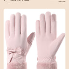 Fluffy bowknot hair clips - pink / One size fits all