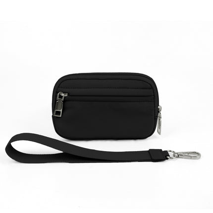 in stock Cross-border Explosions Lulu Same Style Transparent PVC Card Bag Wrist Bag Portable Bank Card Change Storage Bag