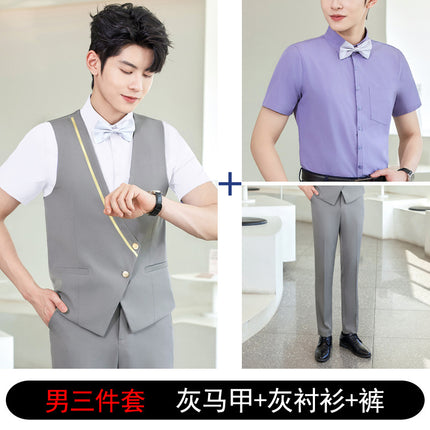 Bar KTV Western restaurant work wear slim vest suit women's new hotel front desk waiter work clothes men
