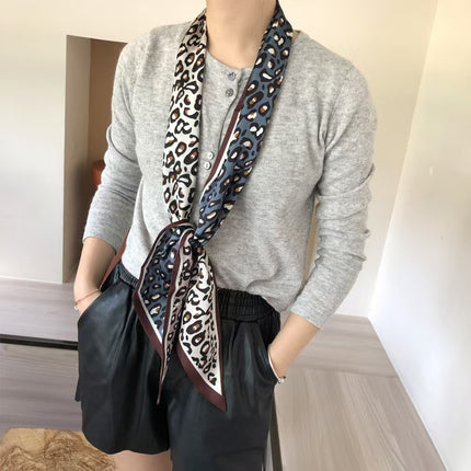 2025 New Long Scarf Korean Style Printed Temperament Scarf Summer Fashion Decorative Bangle Scarf Factory Wholesale