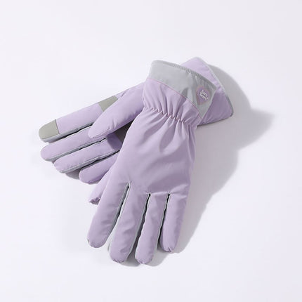 Winter Warm Gloves Female Students Thick Cotton Touch Screen Down Gloves Cycling Cold-proof Windproof fleece-lined Ski Gloves