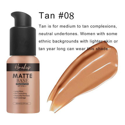 30ml SEPORA 6 Colors Matte Liquid Foundation Oil Control Waterproof Full Coverage Facial Natural Concealer Base Makeup Cosmetics