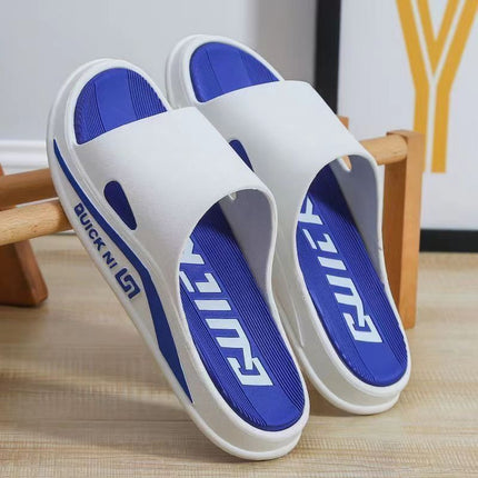 2024 New Korean Style Slippers Men's Trendy Outfit Household Bathroom Thick Bottom Wear-resistant Men's Sandals Wholesale Cross-border