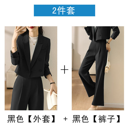 High-end White Small Suit suit Women's Autumn Small Business Wear Short Suit Casual Internet Celebrous Two-piece Set