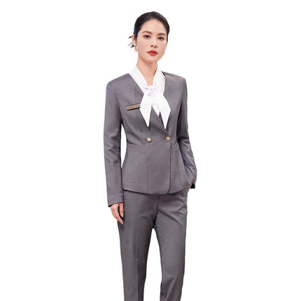 Blue Professional Suit suit Female Hotel Manager Front Desk Gold Shop Jewelry Shop Beauty Salon China Southern Airlines Stewardess Uniform Spring