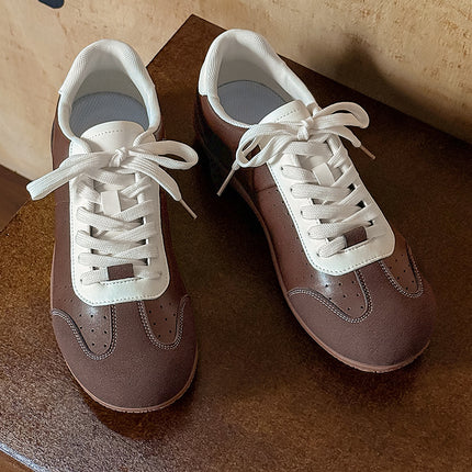 Super Popular Ballet Style Moral Training Shoes, Retro Lace-Up White Shoes, Versatile Breathable Casual Sneakers, Soft-Soled Forrest Gump Shoes Sc09