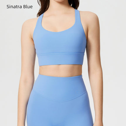 Cross-border Naked Cross-back Fitness Yoga Bra High Strength Shockproof Running Sports Underwear for Women S2010