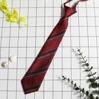 Wine blue silver striped tie