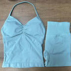 [4380+short] ice blue text set / XS