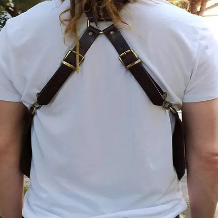 Vintage Men's Leather Strap Underarm Sling Bag Outdoor Phone Bag Adjustable Zipper Small Bag Universal Wallet Free Shipping