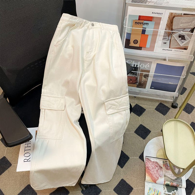 Commuter Outfit Mop Pants High Waist Work Jeans Fresh Women's Wear Slimming 2025 New Straight Leg Pants Slim Fit