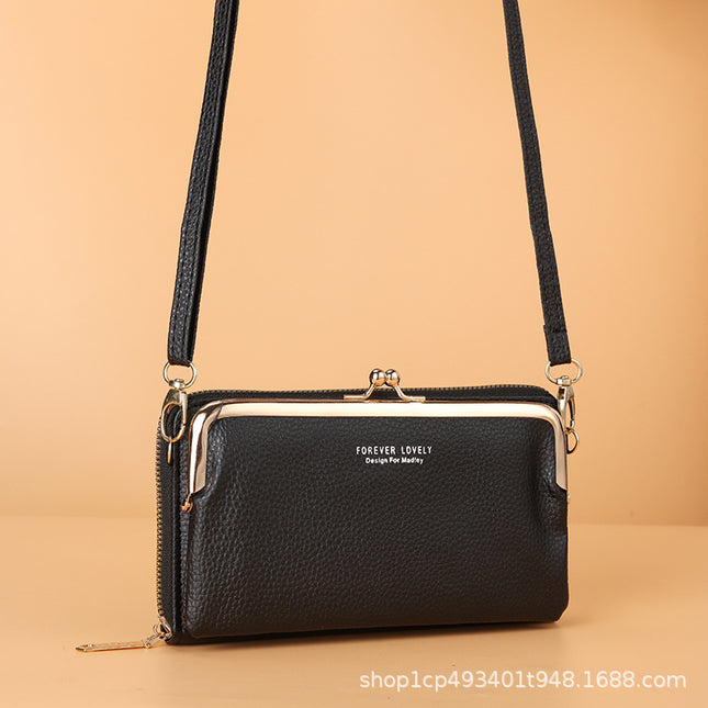 Factory wholesale horizontal women's shoulder small messenger bag Korean style large capacity mini bag multi-purpose wallet card bag