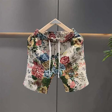 Summer Trendy Casual Thin Shorts for Men Versatile Loose Floral Personality Beach Pants Breathable Sports Five-Point Shorts