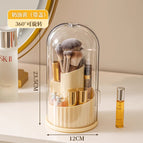 Makeup brush barrel-cream yellow [360 ° Rotating/dust-proof and moisture-proof]