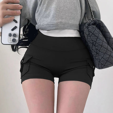 Ad404 Sexy High-Waisted Butt-Lifting Slimming Peach Butt Fitness Sports Casual Shorts Hot Pants for Women Dopamine Hot Pants