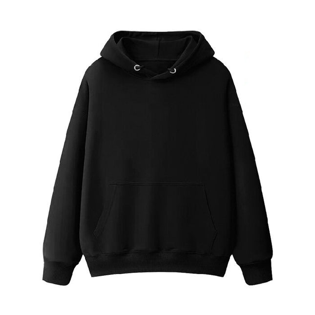 2026 New Solid Color Pullover 100% Pure Cotton 280g Terry Cloth Drop Shoulder Loose Fit Hooded Sweatshirt Couple Hoodie