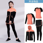 Orange four-piece suit (long sleeves + short sleeves + jacket + fake two-piece trousers) / Size 22 (about 120cm, about 20kgcm)