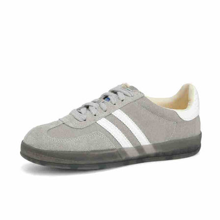 in stock Genuine Leather Inner Heightening German Training Shoes Flat Bottom All-match Inner Heightening Casual Shoes Three Bar Cowhide German Training Shoes Women's Shoes