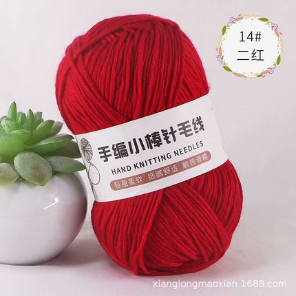 10 Strands of Hand-Knitted Small Stick Needles, Medium-Thick Woolen Knitting Wool, Hand-Knitted Men's and Women's Hats and Scarf Threads Wholesale