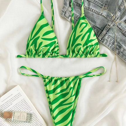 Yiyou 2025 New Multi-Color Bikini Sexy Simple Stripesd Strap European and American Sexy Three-Point Bikini