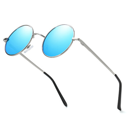 801 Hong Kong Style Small Round Mirror Retro Polarized Sunglasses for Women Prince Mirror Spring Leg Sunglasses for Men Wholesale